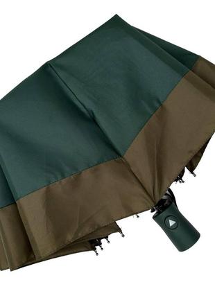 Складной зонт полуавтомат с полоской по краю от bellissimo, антиветер, зеленый 019308-14 фото