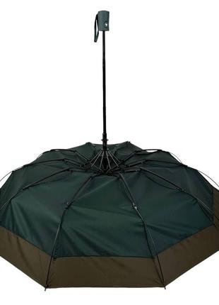Складной зонт полуавтомат с полоской по краю от bellissimo, антиветер, зеленый 019308-16 фото
