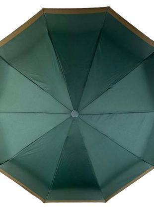 Складной зонт полуавтомат с полоской по краю от bellissimo, антиветер, зеленый 019308-15 фото