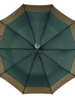Складной зонт полуавтомат с полоской по краю от bellissimo, антиветер, зеленый 019308-12 фото
