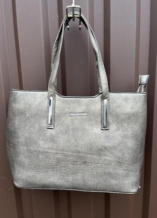 Сумка женская серая большая женская сумка