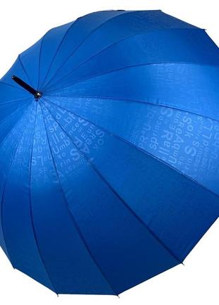 Жіноча парасоля-тростина з принтом букв, напівавтомат від фірми toprain, синій, 01006-5
