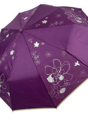 Женский складной механический зонт от toprain, фиолетовый, 0097-4