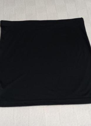 Черная мини юбка трикотажная летняя2 фото