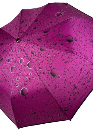 Жіноча напівавтоматична парасоля на 9 спиць антивітер з бульбашками від toprain, малиновий, tr0541-4