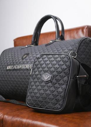 Комплект сумка + месенджер emporio armani чорний
