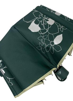 Жіноча складна механічна парасолька від toprain, зелений, 0097-64 фото