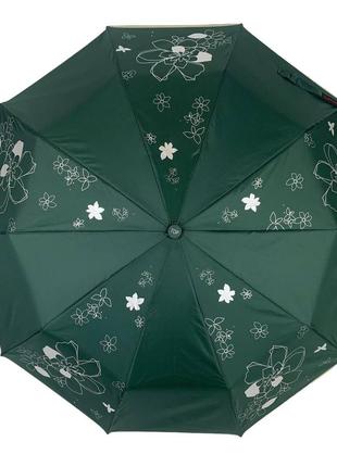 Жіноча складна механічна парасолька від toprain, зелений, 0097-62 фото