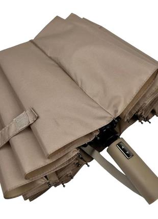 Однотонный зонт автомат на 16 карбоновых спиц антиветер от toprain, бежевый, 0918-5 real