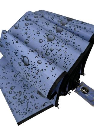 Жіноча напівавтоматична парасоля на 9 спиць антивітер з бульбашками від toprain, блакитний tr0541-25 фото