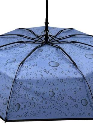 Жіноча напівавтоматична парасоля на 9 спиць антивітер з бульбашками від toprain, блакитний tr0541-26 фото