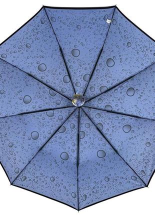 Жіноча напівавтоматична парасоля на 9 спиць антивітер з бульбашками від toprain, блакитний tr0541-24 фото