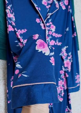 Нічна сорочка ночнушка одяг для дому та сну узор принт синього кольору3 фото