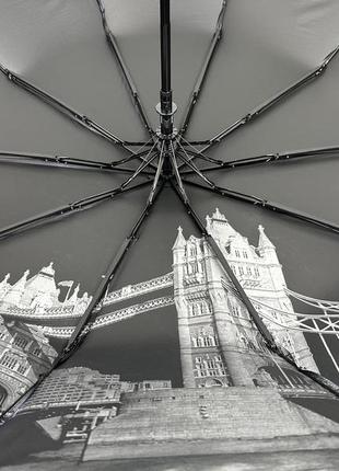 Женский зонт полуавтомат на 10 спиц антиветер с принтом городов внутри от bellissimo,...