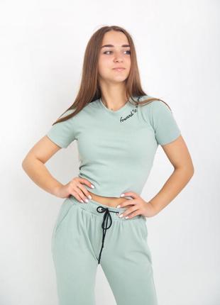 Костюм рубчик футболка і штани палаццо демі 8 кольорів