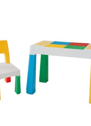 Детский стол со стулом для рисования и игр в лего4 фото
