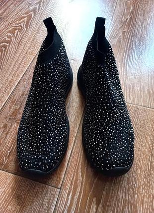 Кроссовки текстильные в стразах