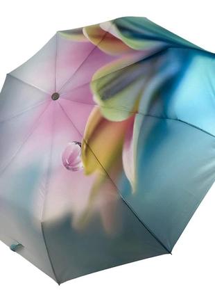 Жіноча парасолька-автомат у подарунковій упаковці з хустинкою, квітковий принт від rain flower, 01030-6