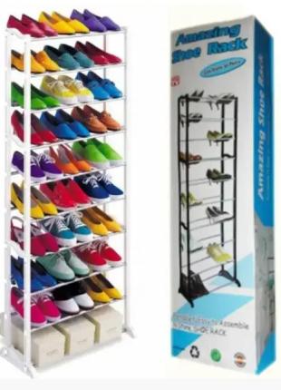 Полка органайзер стеллаж подставка для обуви amazing shoe rack на 30 пар lk202209-46/lk202301-20 (12) весенняя распродажа!