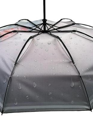Женский зонт полуавтомат на 9 спиц от frei regen с принтом города, сатиновый купол,...