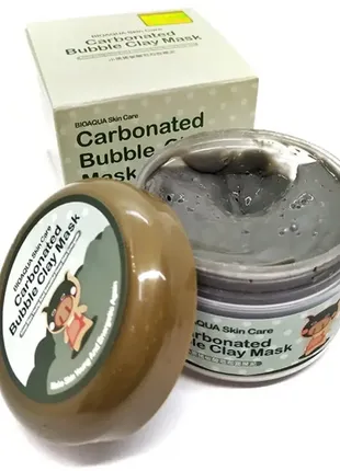 Бульбашкова маска для обличчя bioaqua carbonated bubble clay mask з каоліновою глиною, 100 г