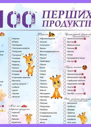 Планер магнітний "100 перших продуктів" (з маркером в наборі)