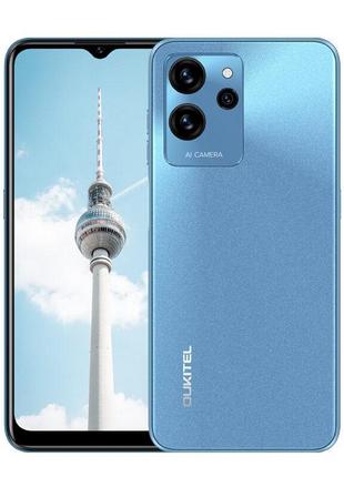 Потужний смартфон oukitel c32 8/128gb blue сенсорний мобільний телефон з гарною батареєю