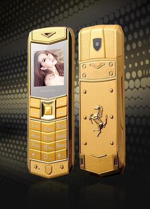 Стильный мобильный телефон h-mobile a8 (mafam a8) gold. vertu design кнопочный телефон верту