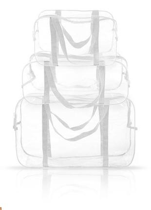 Прозрачные сумки для роддома 3 шт