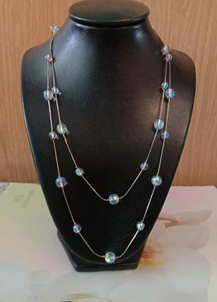 Бусы колье винтажное хрустальные бусины