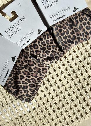 Леопардовые капроновые колготы calzedonia