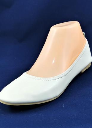 . жіночі балетки білі мокасини туфлі чешки (розміри: 38) — 07-25 фото