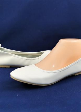. жіночі балетки білі мокасини туфлі чешки (розміри: 38) — 07-22 фото