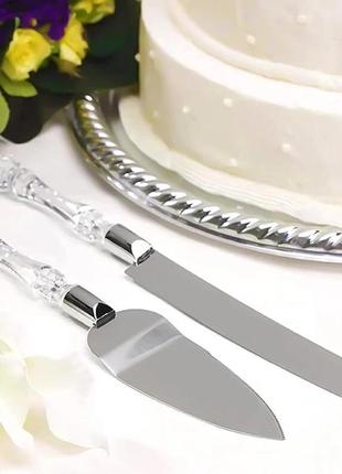 Набор нож и лопатка для торта для свадебного торта из нержавеющей стали 30.5 см2 фото