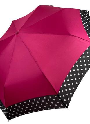 Жіноча парасолька напівавтомат на 8 спиць із малюнком гороху, від sl, рожева, 07009-1