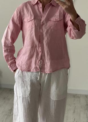 Сорочка рубашка блуза льон лляна zara m&co10 фото