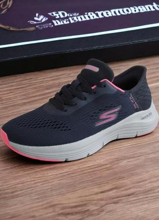 Skechers кроссовки летние женские/подростковые navy/pink, синий/розовый