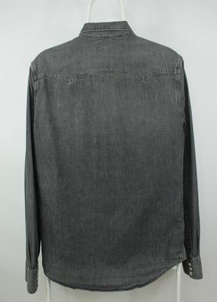 Качественная джинсовая рубашка levi's barstow western regular fit gray denim shirt6 фото