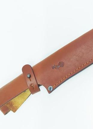Чехол для ножа №7 кожаный рыжий 5*16 см