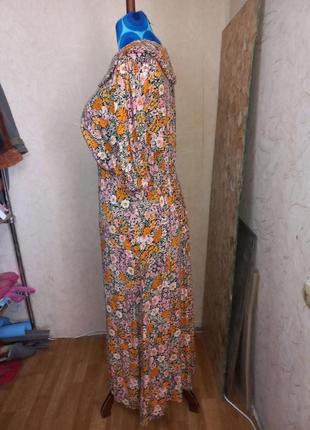 Многоярусное свободное платье миди с оборкой на воротнике 50-52 размер new look6 фото