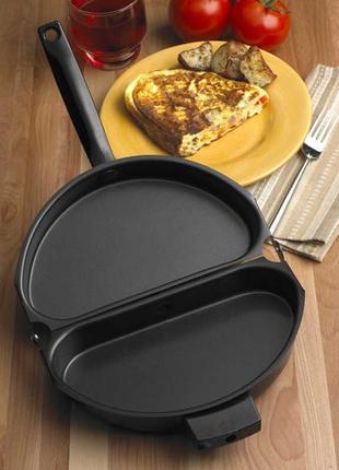 Сковорода омлетница с антипригарным покрытием folging omelette pan весенняя распродажа!