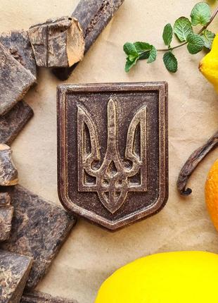 «брауни с нероли» натуральное мыло, с нуля. трезубец. герб украины. ручная работа. нероли и шоколад.8 фото