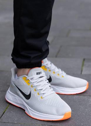 Чоловічі сірі кросівки nike zoom silver orange