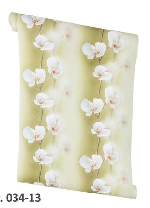 Паперові шпалери з орхідеями для кімнати передпокою та спальні 034-13 (53см х 10м)