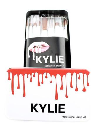 Кисточки для макияжа kylie make up brush set (белый) весенняя распродажа!