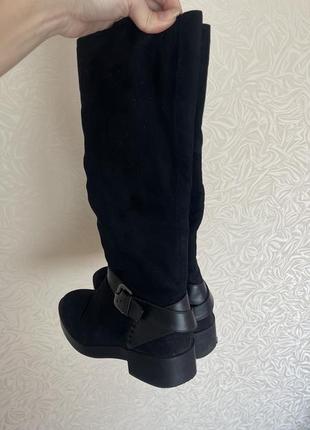 Сапоги замшевые сапоги ботфорты сапожки zara 37р
