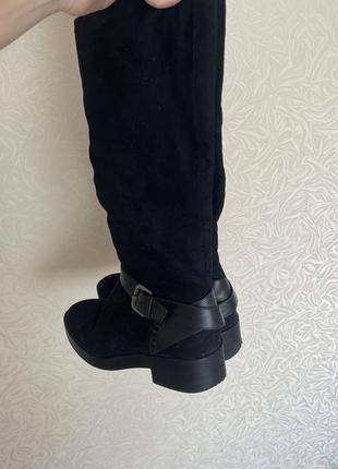 Сапоги замшевые сапоги ботфорты сапожки zara 37р