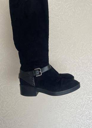 Сапоги замшевые сапоги ботфорты сапожки zara 37р