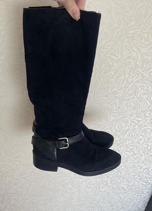 Сапоги замшевые сапоги ботфорты сапожки zara 37р