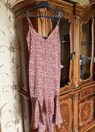 Плаття міді максі сарафан жіноче літнє бретельки розмір 12 анімалістичний принт1 фото
